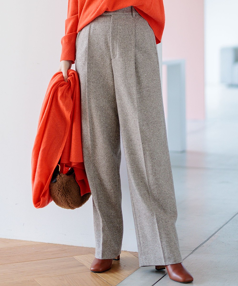 【オンワード】 23区>パンツ シルクネップヘリンボーン ワイドパンツ ブラウン 40 レディース 【オンワード】 23区>パンツ シルクネップヘリンボーン ワイドパンツ ブラウン 40 レディース