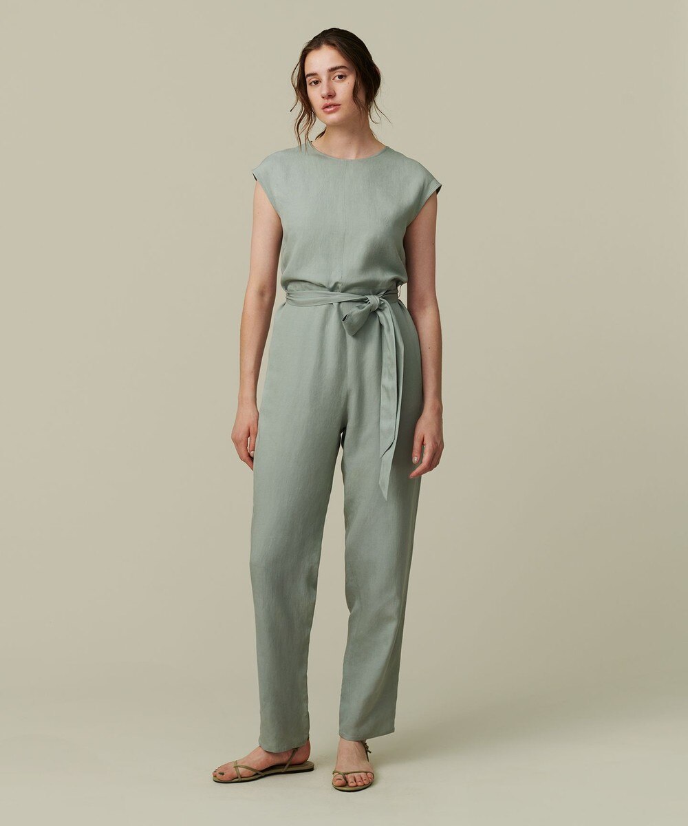 【オンワード】 uncrave>オールインワン・サロペット ウォッシャブル リネンツイル オールインワン ティールブルー 2 レディース 【送料無料】