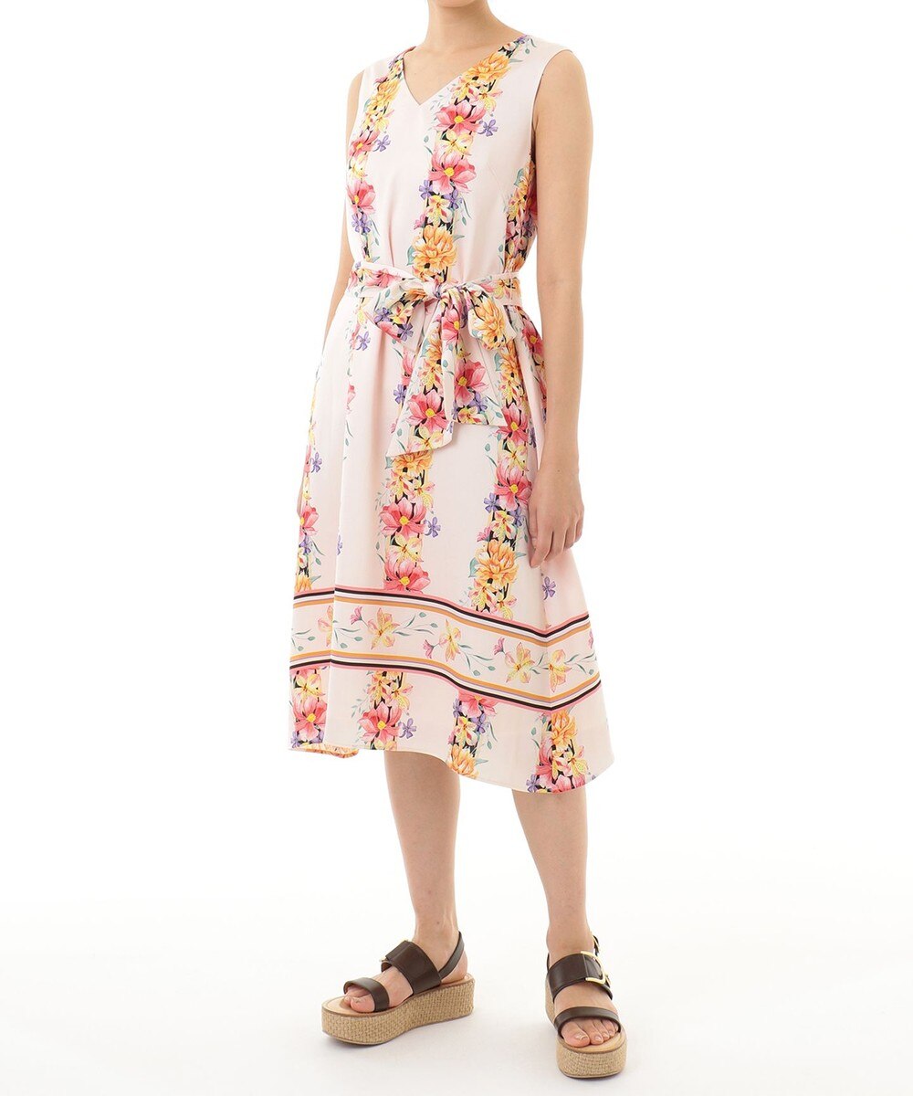 注目の商品 オンワード Grace Continental ワンピース フラワーラインプリントドレス ピンク 36 レディース かいこみ