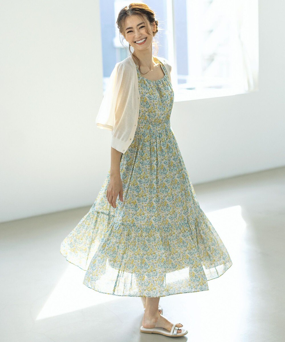 【オンワード】 TOCCA>ワンピース 【TOCCA LAVENDER】LIBERTY Wysteria ドレス イエロー 4 レディース 【送料無料】