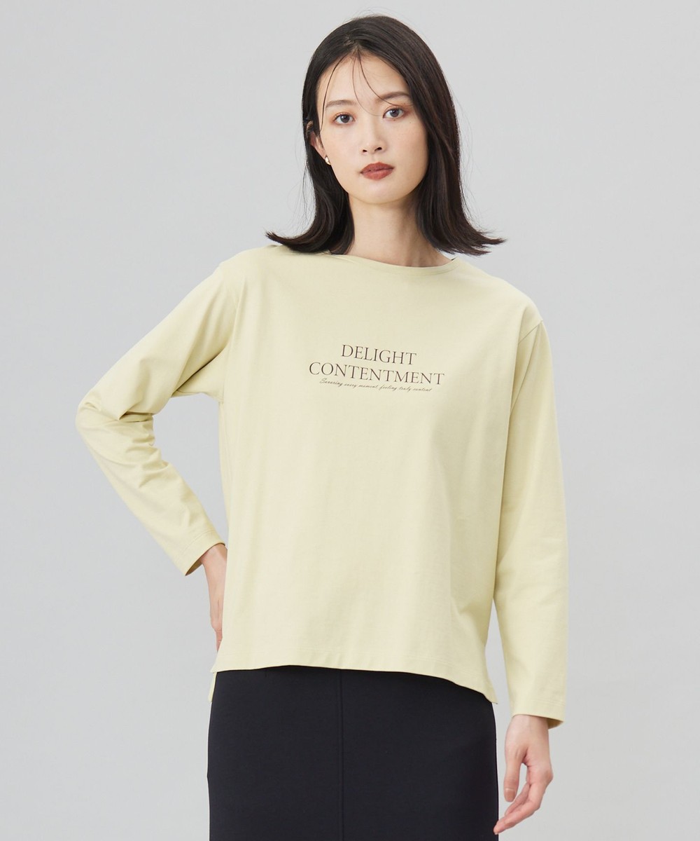 【オンワード】 J.PRESS LADIES L（大きいサイズ）>トップス ロゴ ロングスリーブ Tシャツ ピスタチオ T15 レディース