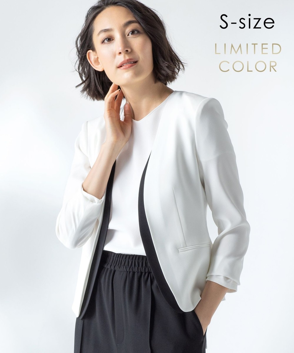 【オンワード】 BEIGE，>ジャケット/アウター 【S-size】【限定色あり】CINDY / ダブルカラージャケット [限定]White 30 レディース 【送料無料】