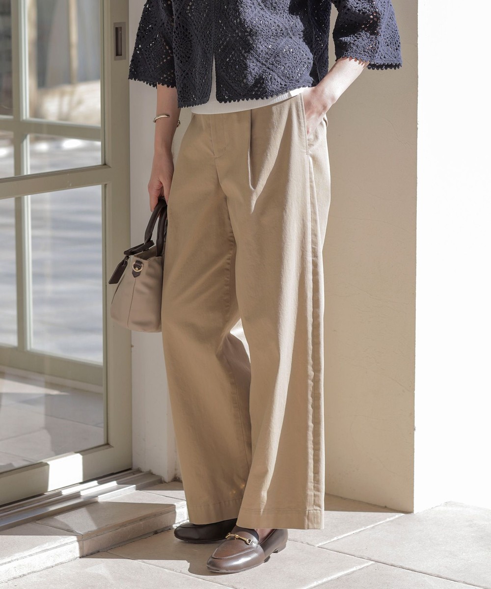 【オンワード】 J.PRESS LADIES L(大きいサイズ)>パンツ 【洗える】20チノストレッチ ワイドパンツ ベージュ T15 レディース 【オンワード】 J.PRESS LADIES L(大きいサイズ)>パンツ 【洗える】20チノストレッチ ワイドパンツ ベージュ T15 レディース