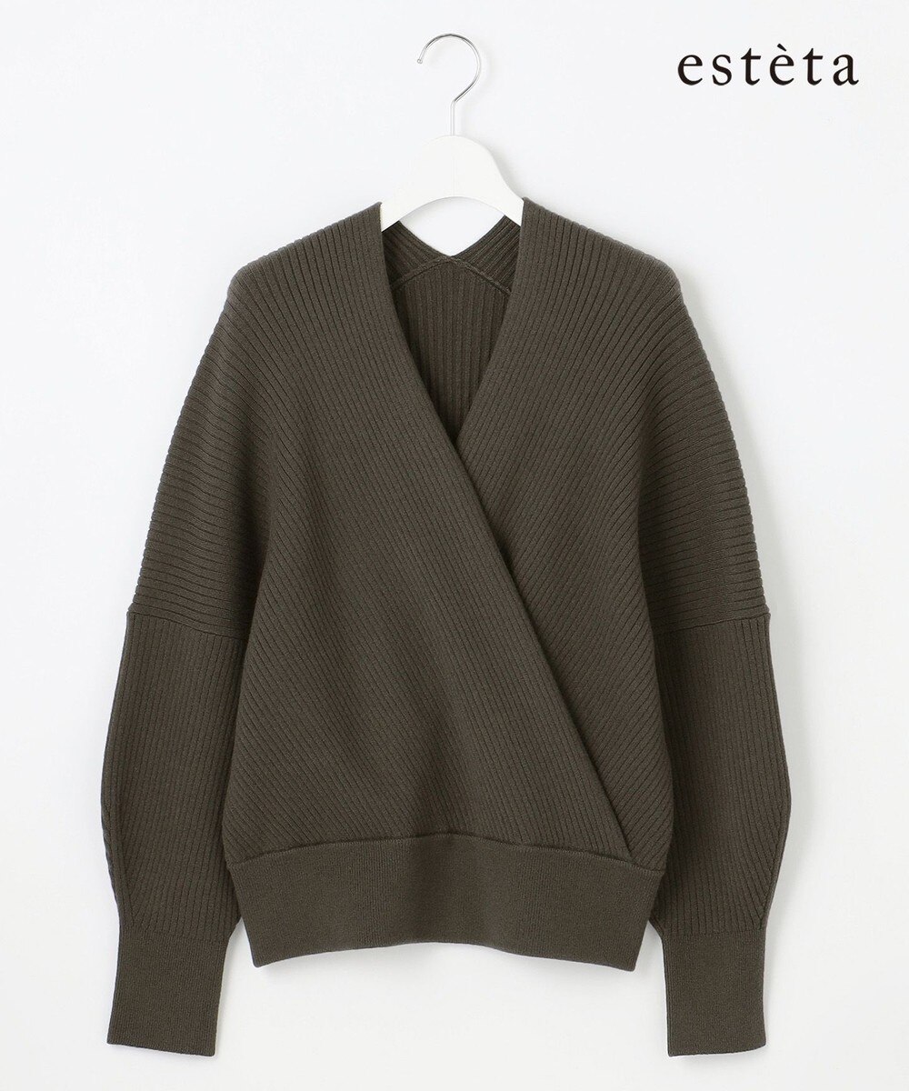 【オンワード】 23区>トップス 【エステータ】カシュクール ニット カーキ 4 レディース