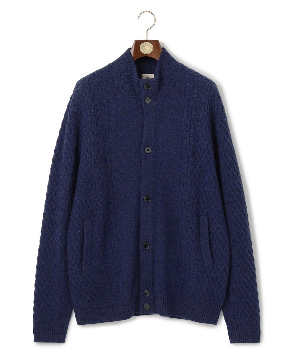 【オンワード】 J.PRESS MEN>トップス 【KING SIZE】【Cash Lamb's Wool】ハイネックケーブルカーディガンニット ネイビー 2L メンズ