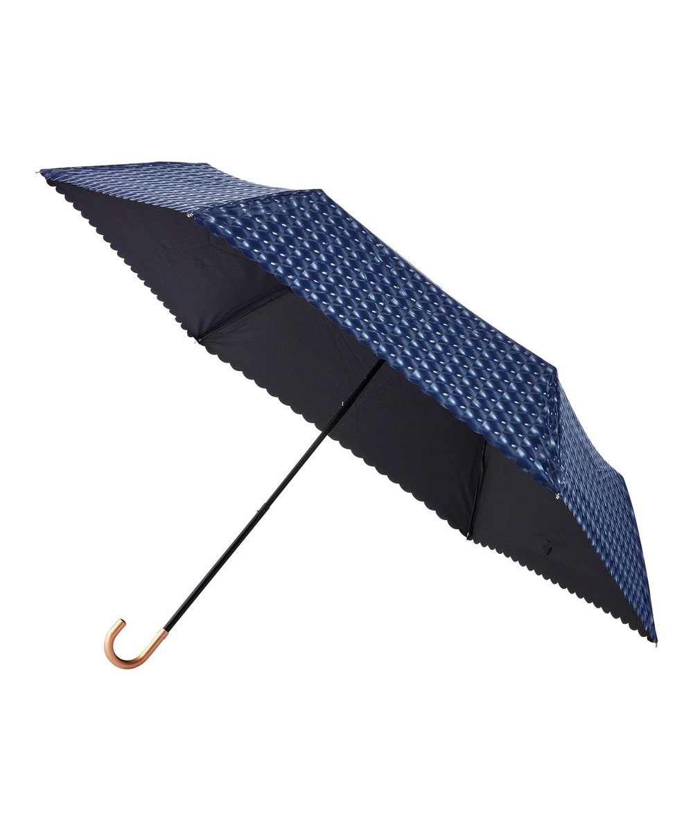 MOONBAT>ファッション雑貨 estaa 晴雨兼用 折りたたみ傘 3Dシート 日傘 遮光 遮熱 UV ディープブルー 親骨50cm レディースの大画像