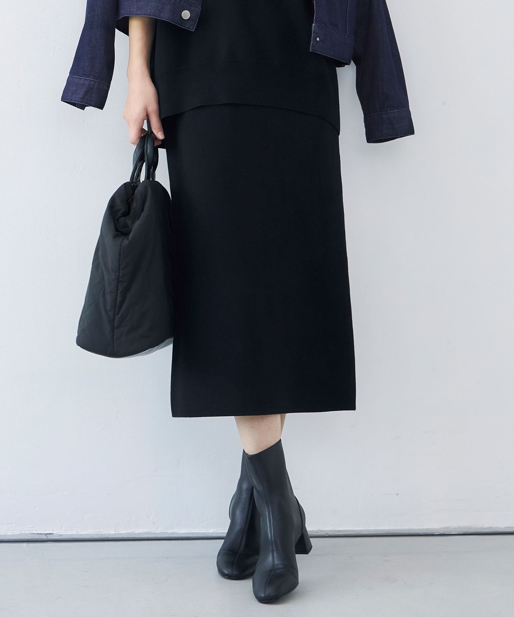 【オンワード】 自由区 L(大きいサイズ)>スカート 【カタログ掲載・セットアップ対応・洗える】スムージーニット スカート ブラック 46 レディース 【オンワード】 自由区 L(大きいサイズ)>スカート 【カタログ掲載・セットアップ対応・洗える】スムージーニット スカート ブラック 46 レディース