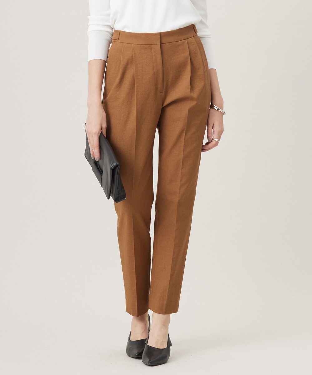 【オンワード】 ICB>パンツ 【接触冷感・UVケア・撥水・洗える】LooseWeave テーパードパンツ ブラウン 0 レディース 【オンワード】 ICB>パンツ 【接触冷感・UVケア・撥水・洗える】LooseWeave テーパードパンツ ブラウン 0 レディース