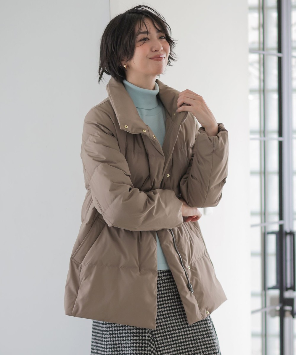 【オンワード】 J.PRESS LADIES>ジャケット/アウター 【洗える・2way】タフタダウン ミドル丈 コート モカ 7 レディース 【オンワード】 J.PRESS LADIES>ジャケット/アウター 【洗える・2way】タフタダウン ミドル丈 コート モカ 7 レディース