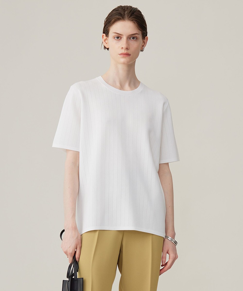 【オンワード】 ICB L(大きいサイズ)>トップス 【洗える】 ストライプパターン ニットトップス オフホワイト L レディース 【オンワード】 ICB L(大きいサイズ)>トップス 【洗える】 ストライプパターン ニットトップス オフホワイト L レディース