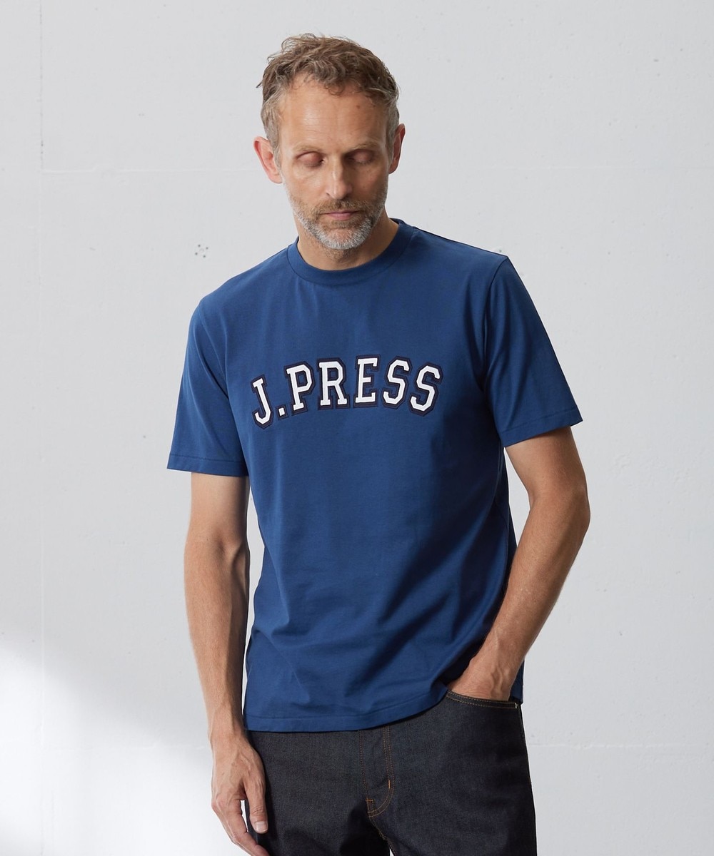 ＜オンワード＞J.PRESS MEN>トップス アーチロゴ Tシャツ ブルー XL メンズ 【送料無料】