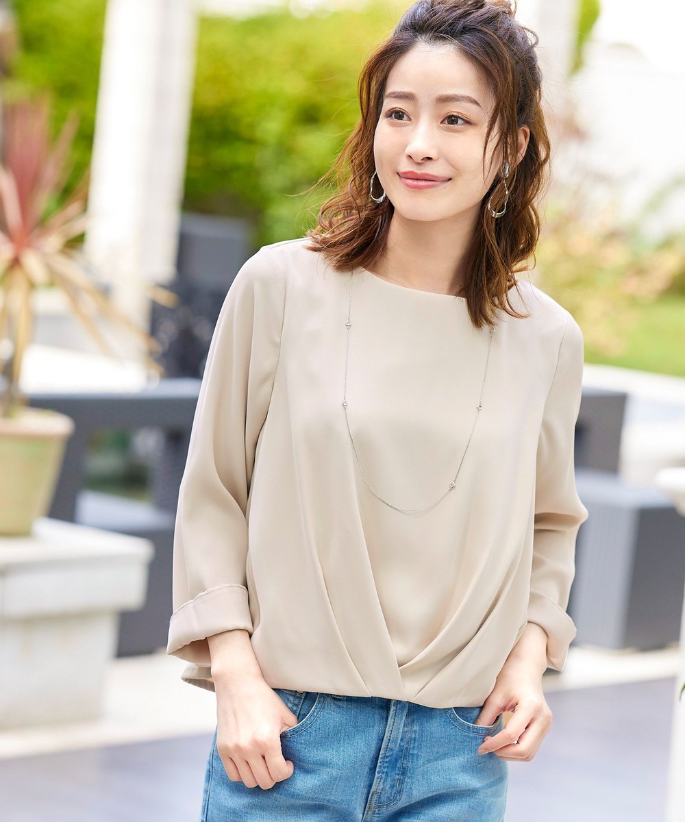 【洗える】大人上品なタケノコタックブラウス