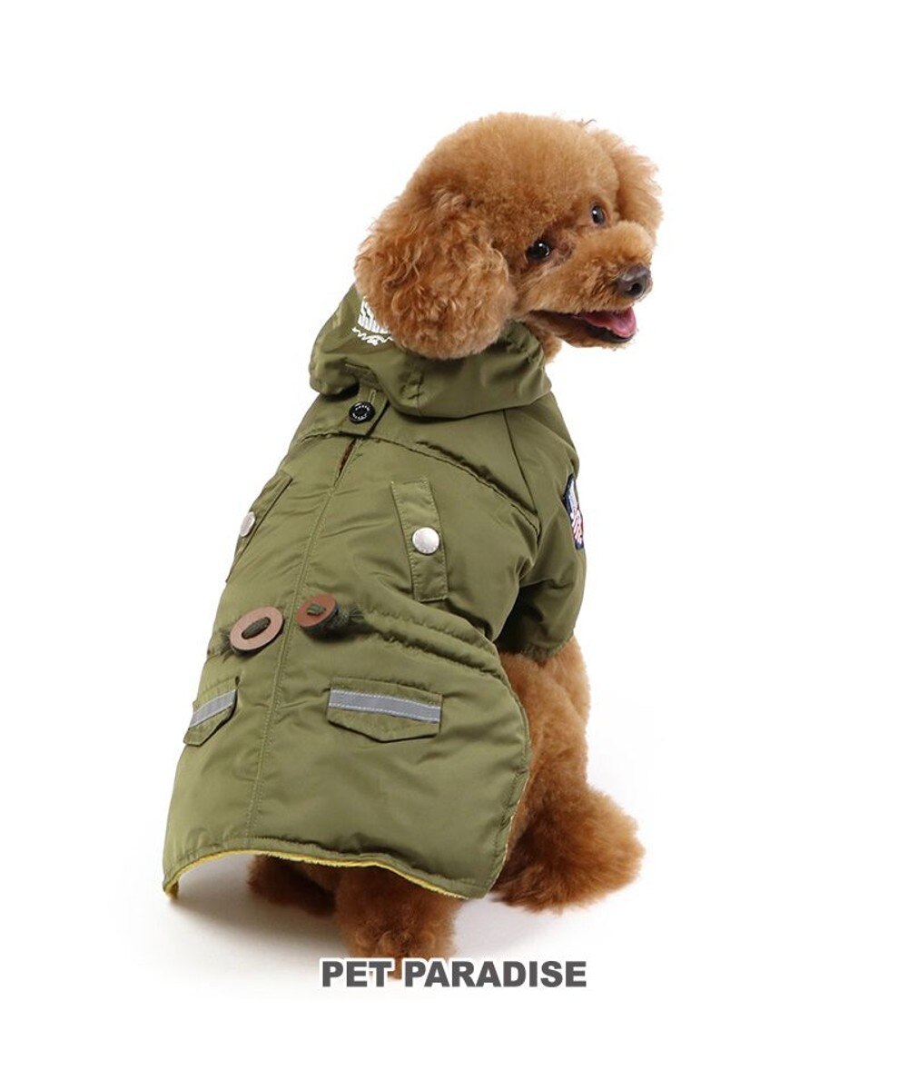 PET PARADISE>ペットグッズ J.PRESS 綿入り フライトコート 小型犬 緑 Ｓ 【送料無料】