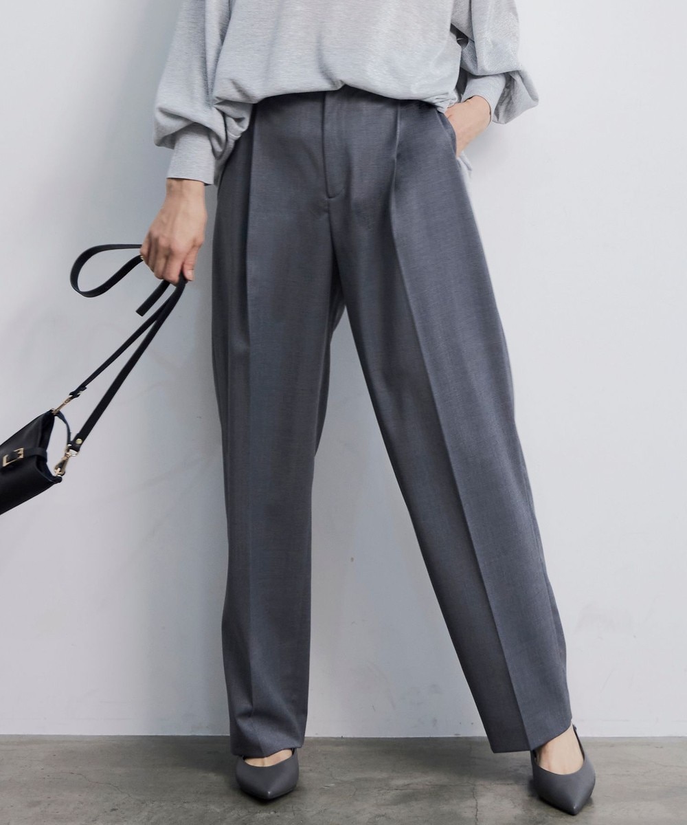 【オンワード】 自由区>パンツ 【洗える】TWラチネストレッチワイド パンツ グレー 36 レディース 【オンワード】 自由区>パンツ 【洗える】TWラチネストレッチワイド パンツ グレー 36 レディース