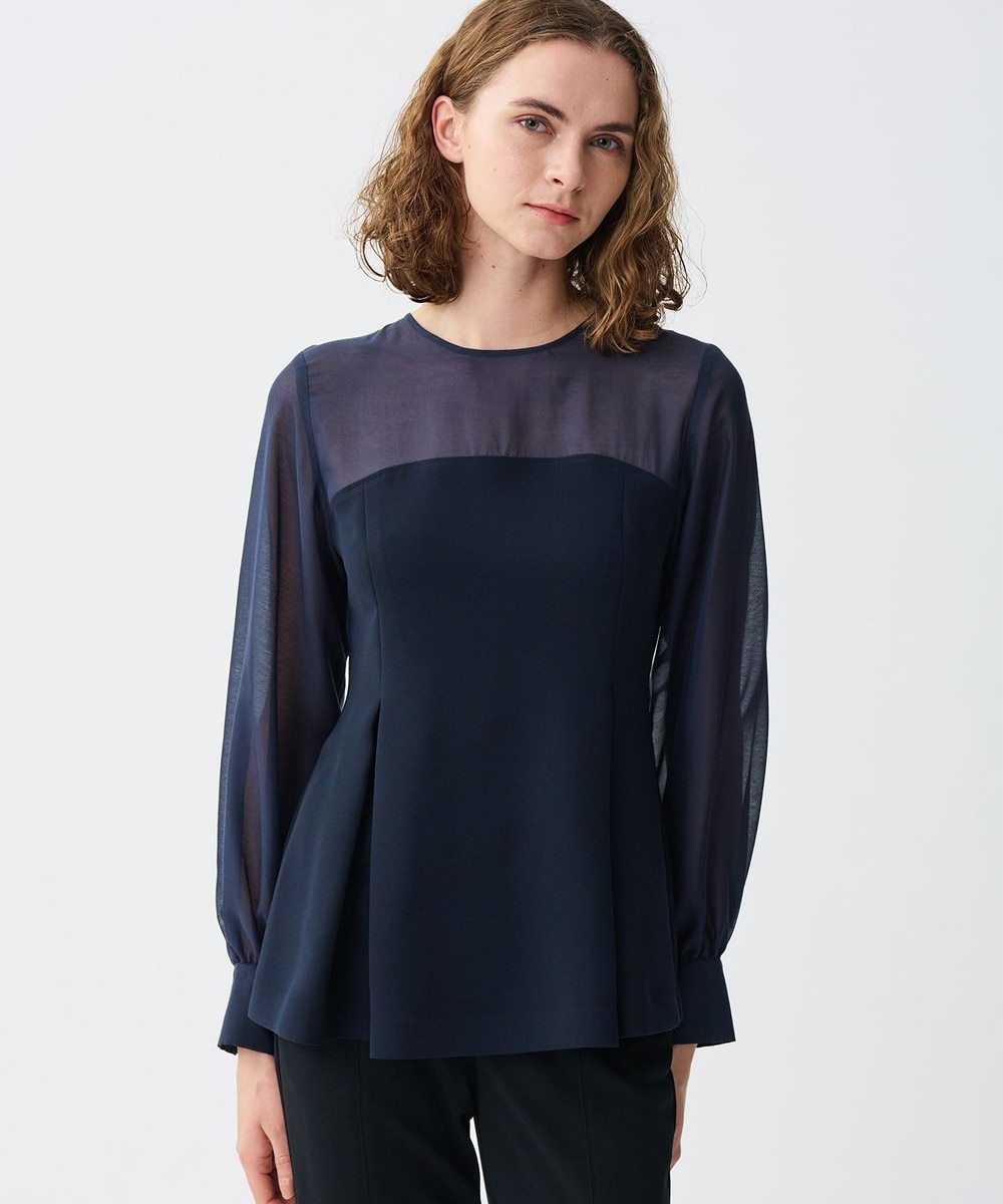 【オンワード】 uncrave>トップス 【防シワ・洗濯機洗い可】ウォッシャブルダブルクロス ビスチェ ブラウス ネイビー 2 レディース 【オンワード】 uncrave>トップス 【防シワ・洗濯機洗い可】ウォッシャブルダブルクロス ビスチェ ブラウス ネイビー 2 レディース