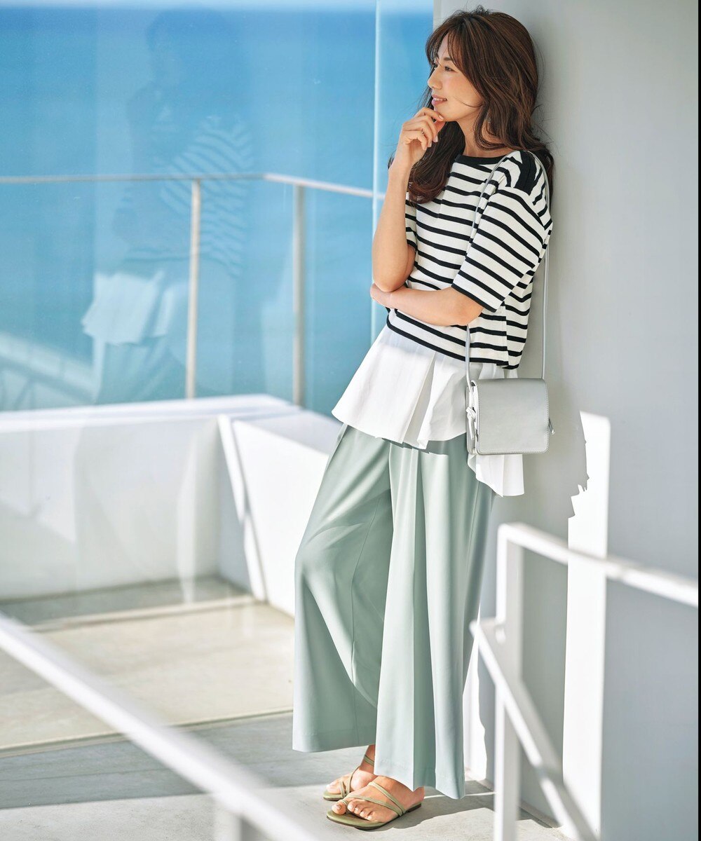 【オンワード】 組曲>パンツ 【東原亜希さん着用・KMKK】ストレッチジャージパンツ(KK27) ネイビー 2 レディース 【送料無料】