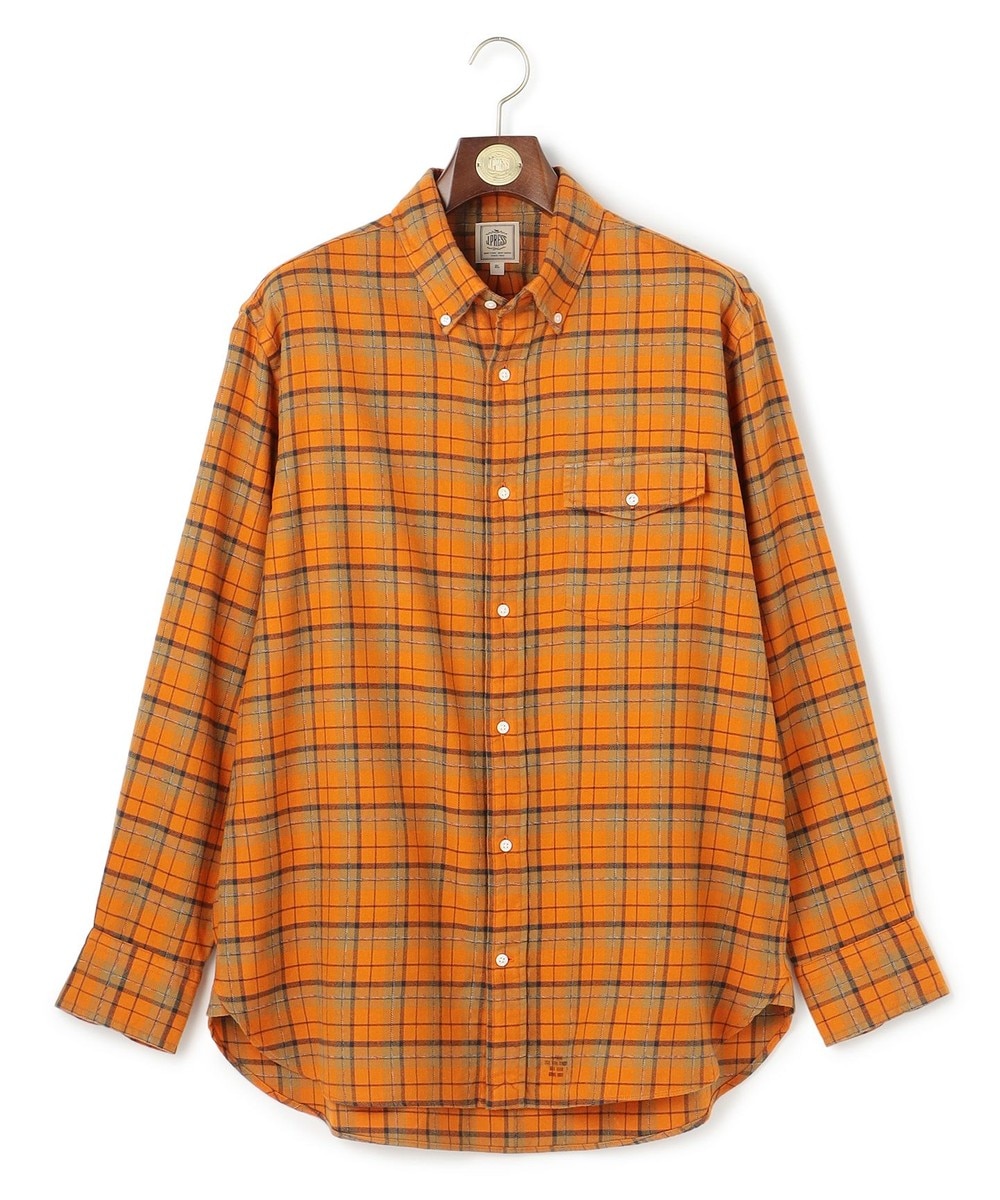 【オンワード】 J.PRESS MEN>トップス 【KING SIZE】テンセルミックスコットンネルシャツ / B.D. オレンジ 4L メンズ 【オンワード】 J.PRESS MEN>トップス 【KING SIZE】テンセルミックスコットンネルシャツ / B.D. オレンジ 4L メンズ