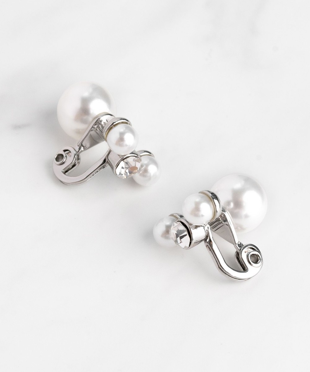 【オンワード】 TOCCA>アクセサリー 【大人百花掲載】DOUBLE FACE PEARL EARRINGS イヤリング シルバー F レディース