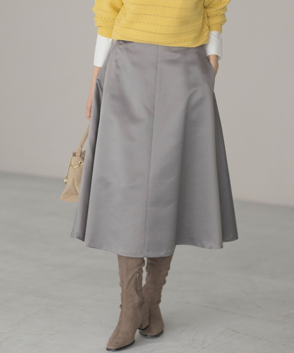 【オンワード】 組曲>スカート マットサテンノーブルスカート スレートグレー 1 レディース 【オンワード】 組曲>スカート マットサテンノーブルスカート スレートグレー 1 レディース