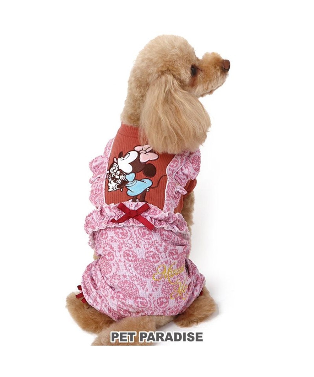 PET PARADISE>ペットグッズ ディズニー ミニーマウス アンティーク柄ロンパース 【小型犬】 ピンク ＤＳ