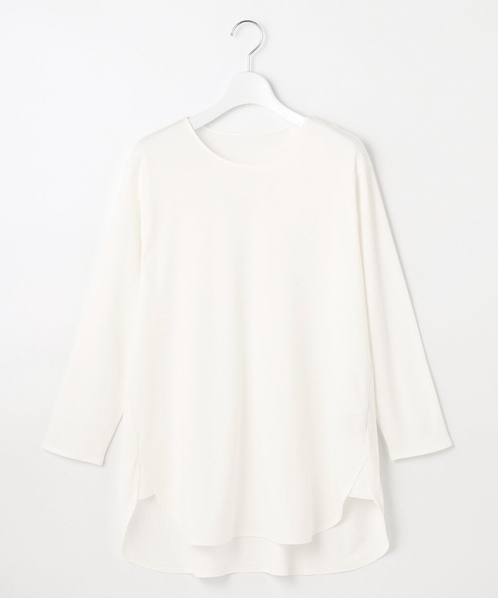 【オンワード】 自由区>トップス 【+3cm】ファンクショナルジャージー ロングTシャツ ブラック 38 レディース 【送料無料】