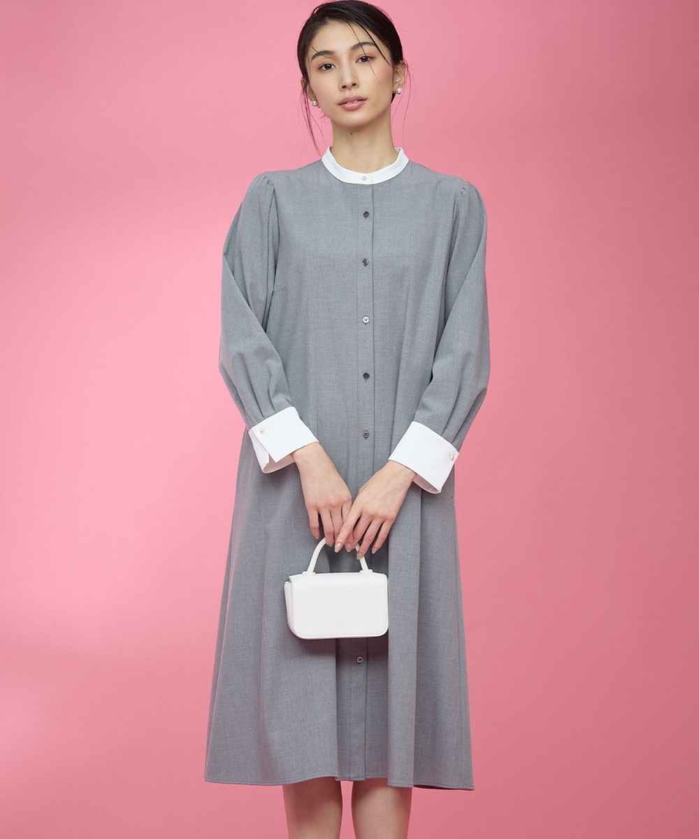 【オンワード】 組曲 L(大きいサイズ)>ワンピース 【KUMIKYOKU NAVY】ウーステッドライククロス シャツワンピース ミディアムグレー 5 レディース 【オンワード】 組曲 L(大きいサイズ)>ワンピース 【KUMIKYOKU NAVY】ウーステッドライククロス シャツワンピース ミディアムグレー 5 レディース