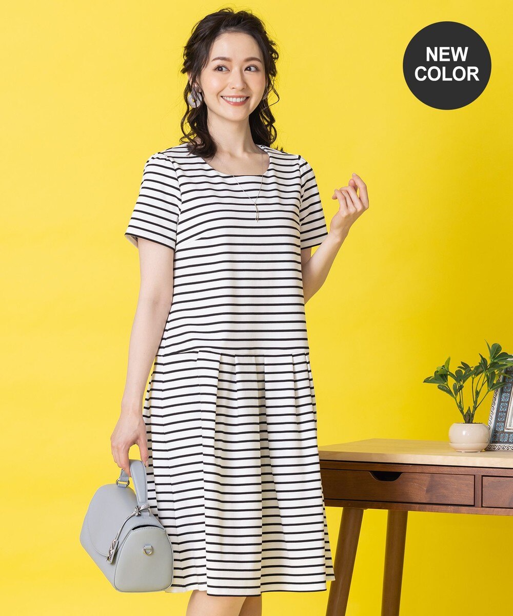 【洗える】大人可愛いローウエストタックカットワンピース