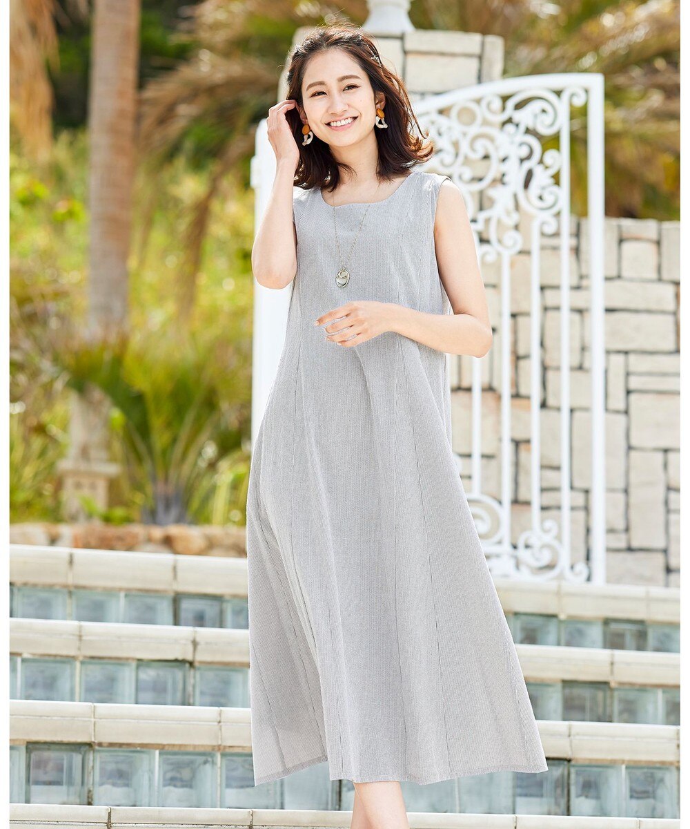 【洗える】体型カバーも叶うフレア切替マキシワンピース