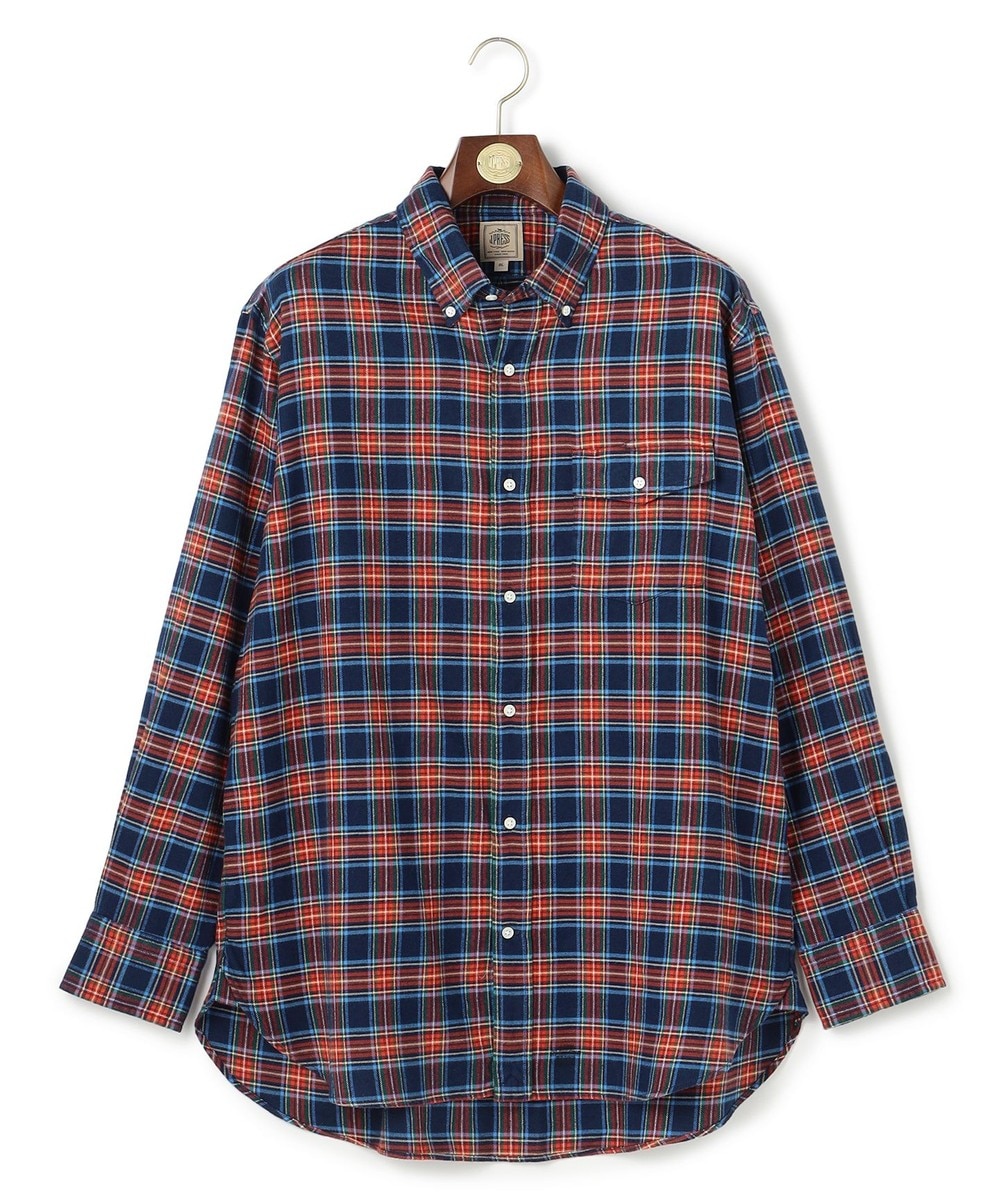 【オンワード】 J.PRESS MEN>トップス 【KING SIZE】テンセルミックスコットンネルシャツ / B.D. ネイビー 5L メンズ 【オンワード】 J.PRESS MEN>トップス 【KING SIZE】テンセルミックスコットンネルシャツ / B.D. ネイビー 5L メンズ