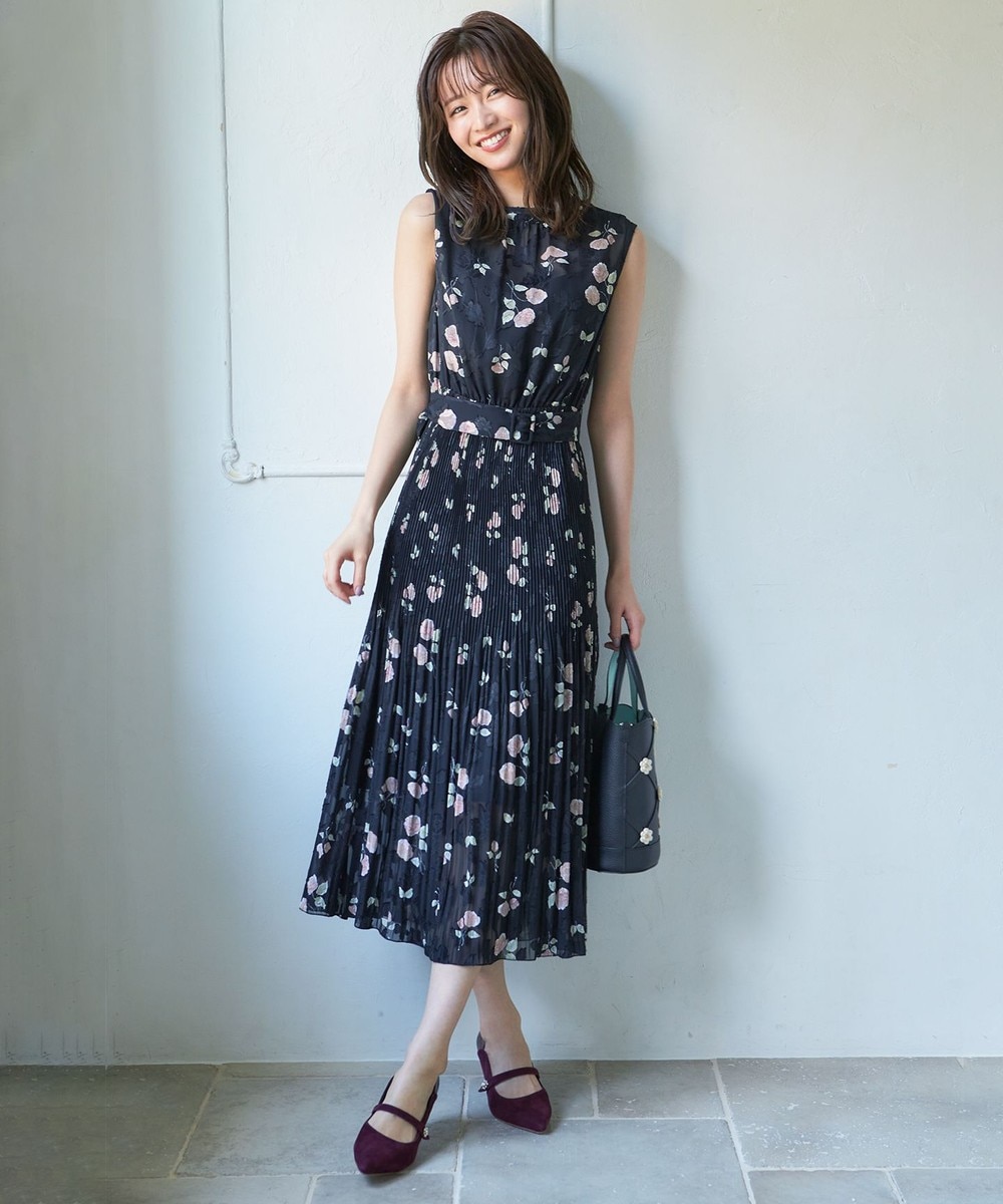 【オンワード】 TOCCA>ワンピース 【TOCCA LAVENDER】Rose Cut Jacquard Print Dress ドレス ローズ 4 レディース 【送料無料】