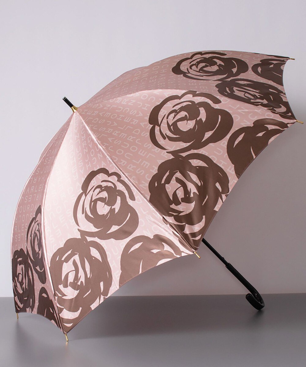 AURORA>ファッション雑貨 シャルルジョルダン 花柄 耐風 雨傘 ピンク FREE レディース