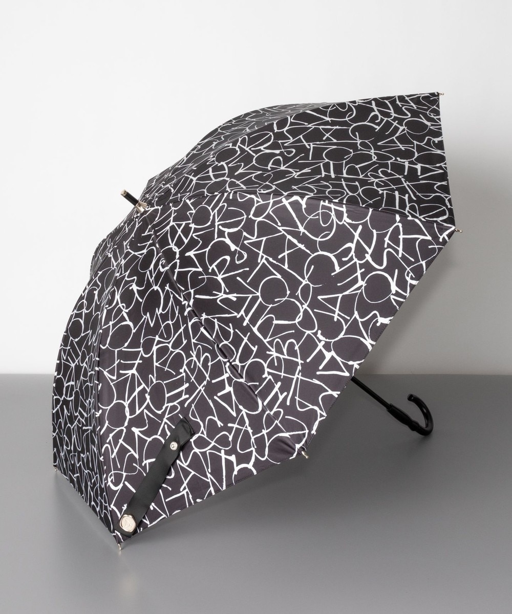 AURORA>ファッション雑貨 Beaurance ビューランス モノグラム柄 晴雨兼用傘 (1段スライドショート傘) 日傘 ブラック FREE レディース 【送料無料】