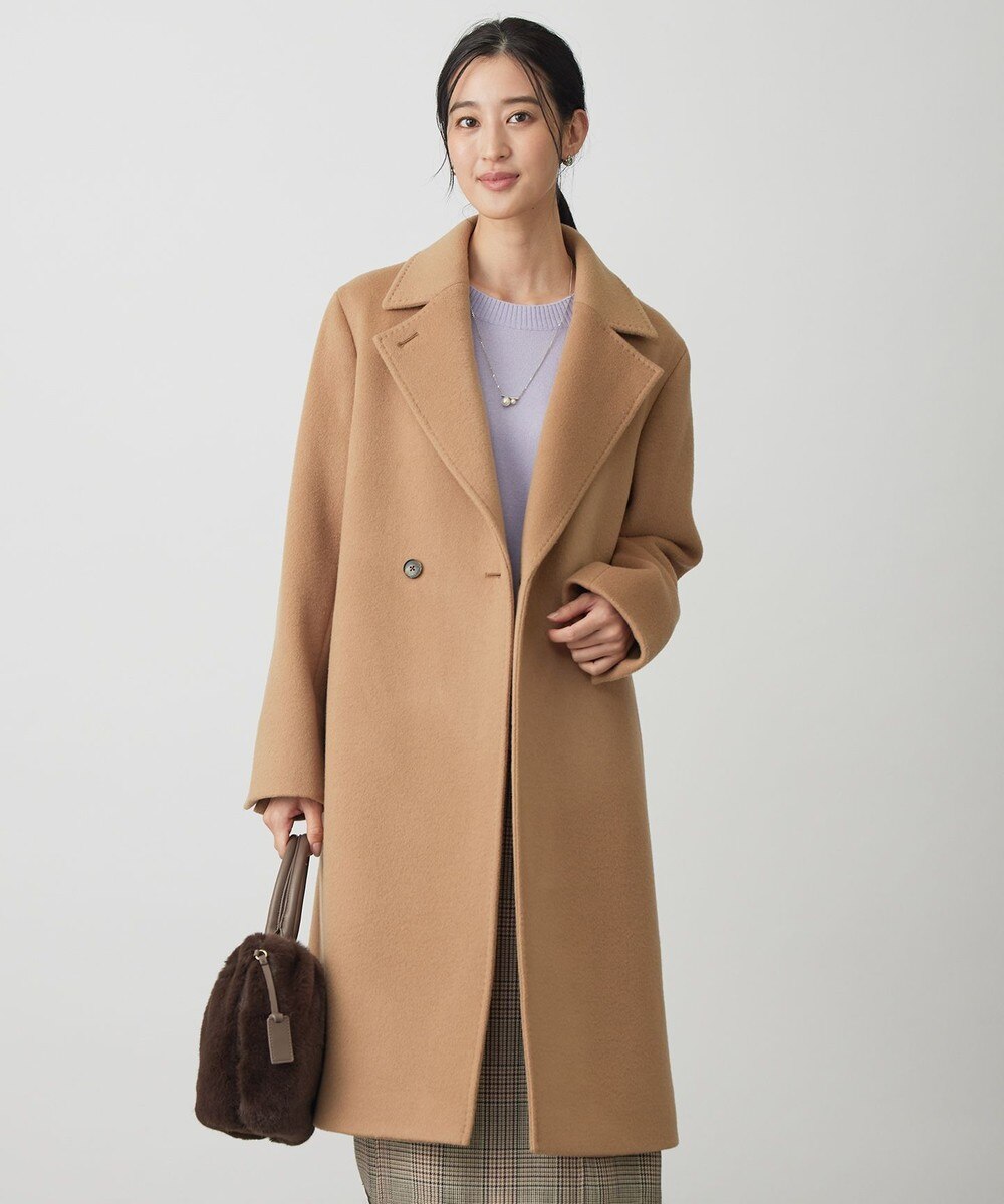 【オンワード】 J.PRESS LADIES L（大きいサイズ）>ジャケット/アウター Pureラムウール ダブル ロングコート キャメル T13 レディース