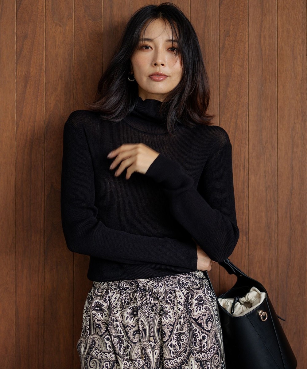 【オンワード】 23区>トップス 【SLOW/一部店舗限定】シアーリブ タートルネックニット ブラック 40 レディース 【オンワード】 23区>トップス 【SLOW/一部店舗限定】シアーリブ タートルネックニット ブラック 40 レディース