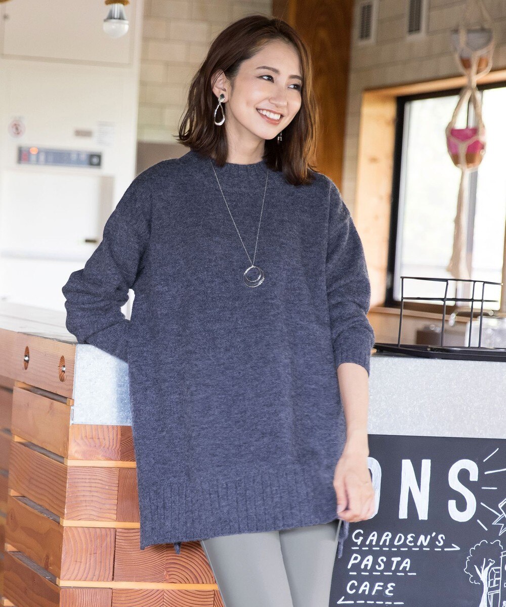 【洗える】大人のこなれ感漂うリブヘムニットチュニック