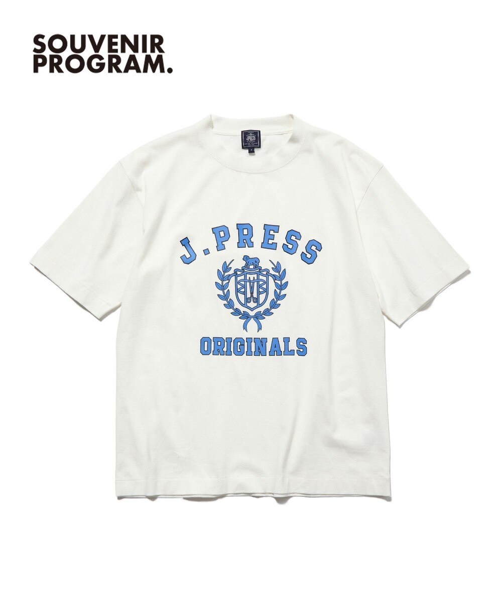 【オンワード】 J.PRESS MEN>トップス 【J.PRESS ORIGINALS】【UNISEX】Cotton Jersey CRST Logo T-shirt ホワイト M メンズ