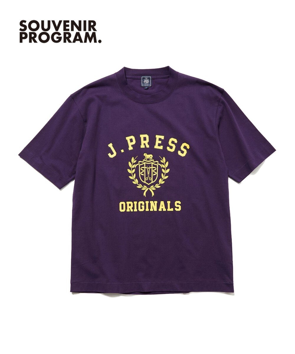 【オンワード】 J.PRESS MEN>トップス 【J.PRESS ORIGINALS】【UNISEX】Cotton Jersey CRST Logo T-shirt パープル S メンズ