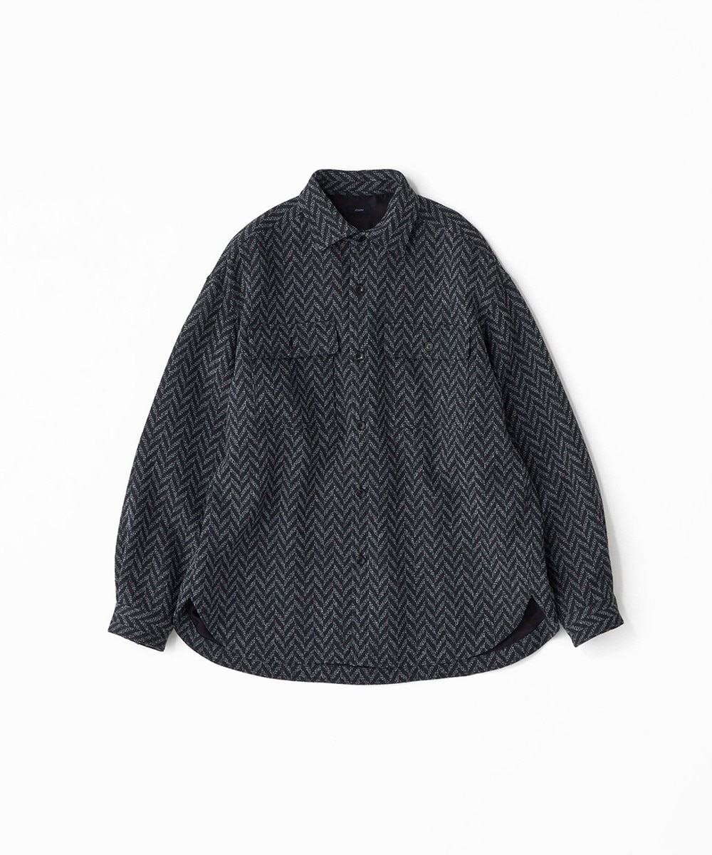 【オンワード】 JOSEPH MEN>トップス 【GLOBAL LINE】CHEVRON TWEED SHIRTS ライトグレー 46 メンズ 【送料無料】