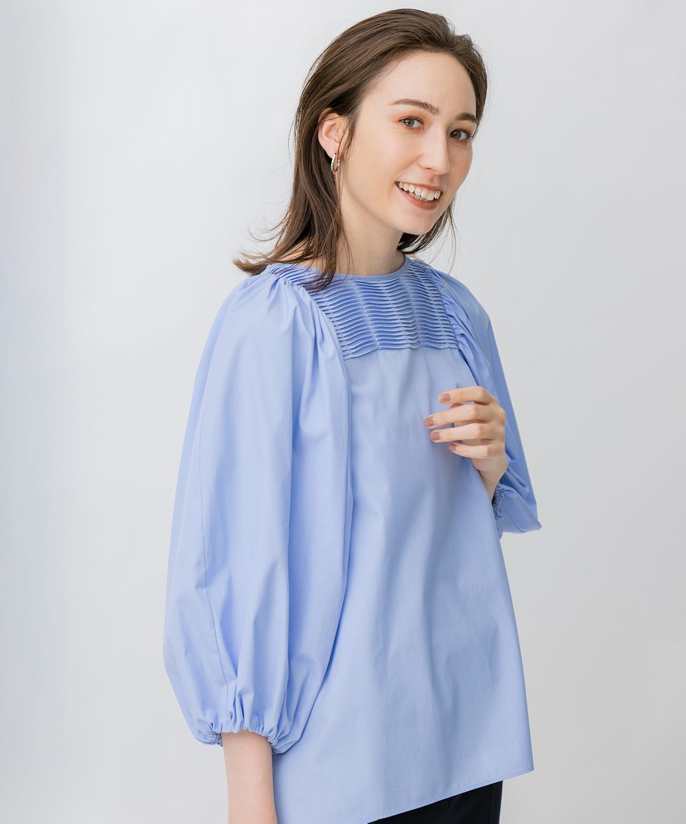 【オンワード】 自由区 L>トップス タイプライターボリュームスリーブ ブラウス ブラック 44 レディース 【送料無料】