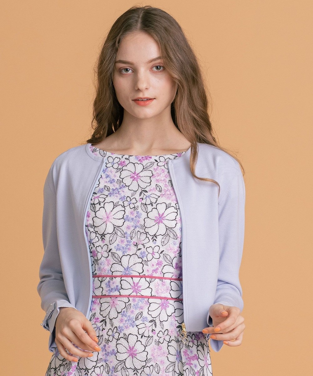 【オンワード】 TOCCA>トップス 【洗える!】PEARL NASTRINO ZIP-UP CARDIGAN ジップアップカーディガン シルバー XS レディース 【送料無料】