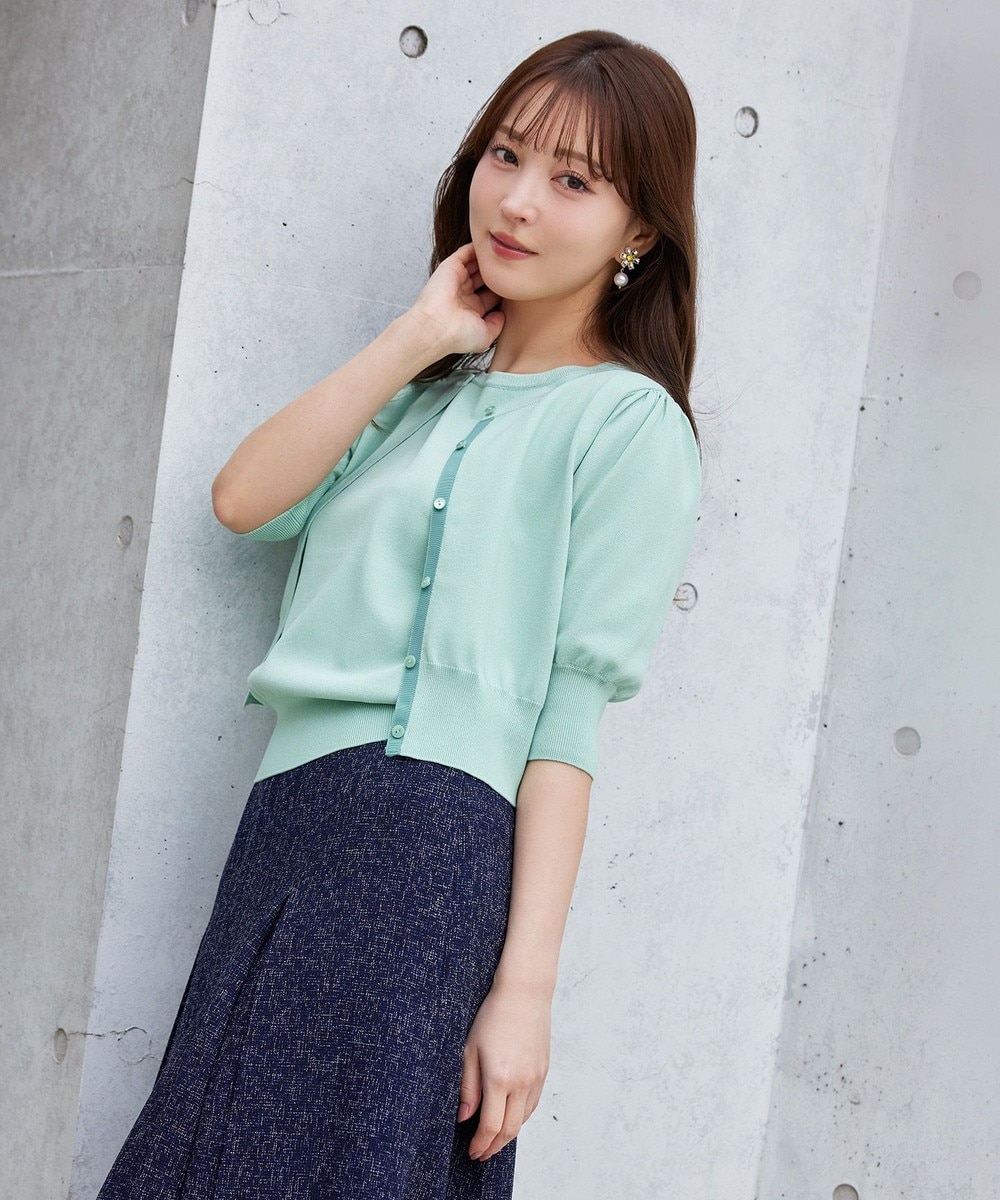 【オンワード】 TOCCA>トップス 【UVカット・接触冷感・洗える】BALOON ニットカーディガン ライトグリーン M レディース 【オンワード】 TOCCA>トップス 【UVカット・接触冷感・洗える】BALOON ニットカーディガン ライトグリーン M レディース