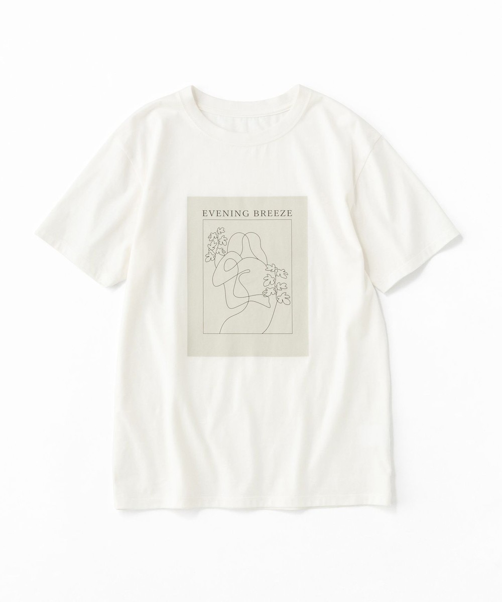 【オンワード】 JOSEPH STUDIO>トップス 【洗える】イブニングブリーゼ プリントTシャツ ホワイト M レディース 【送料無料】