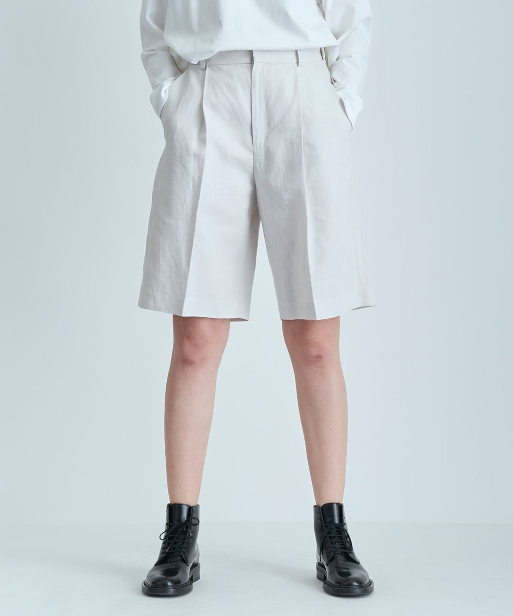 【オンワード】 ATON>パンツ LINEN WEATHER ベーシックショートパンツ WARM WHITE 01 レディース 【送料無料】