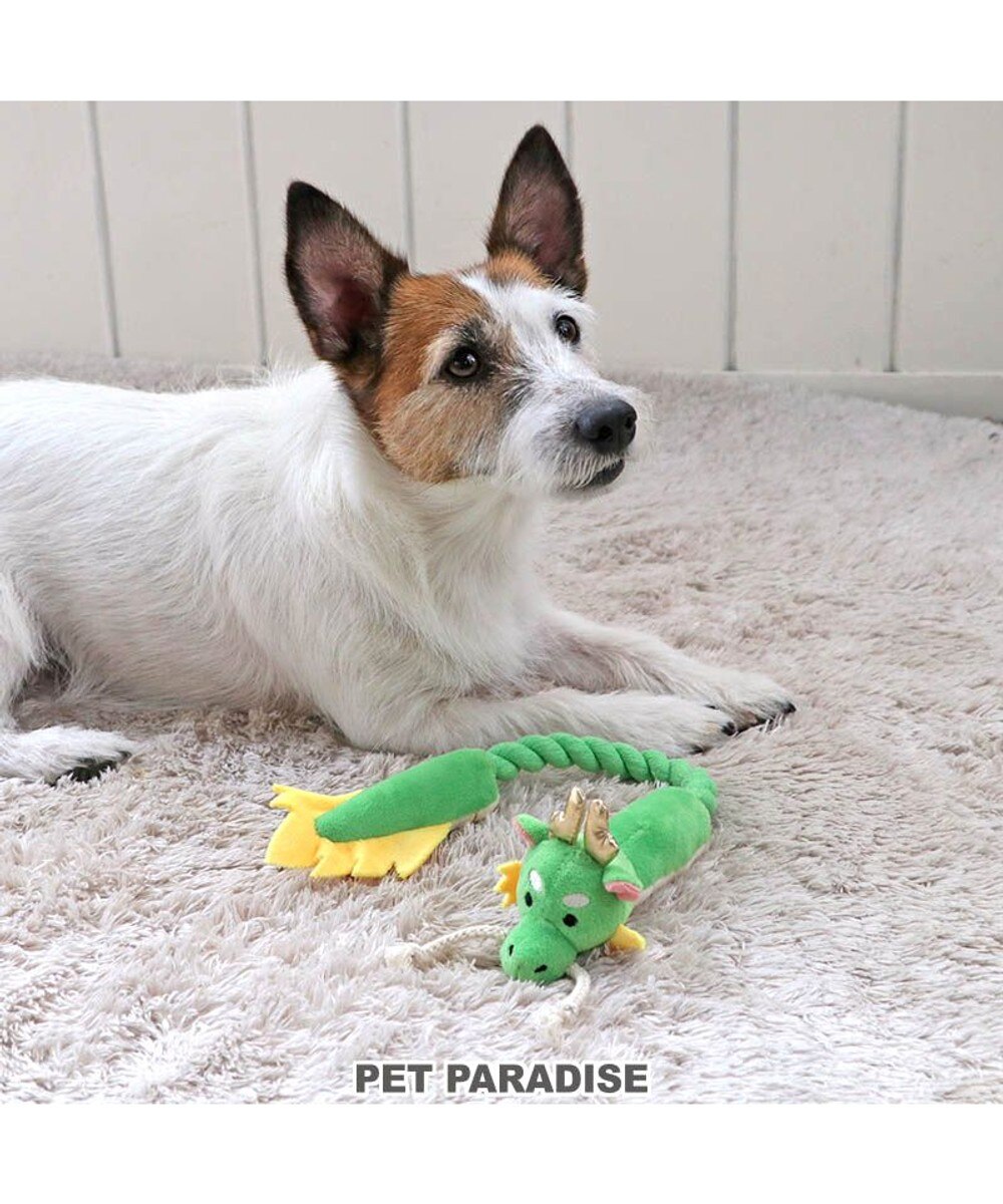 PET PARADISE>ペットグッズ ロープトイ 干支おもちゃ 辰 緑 0