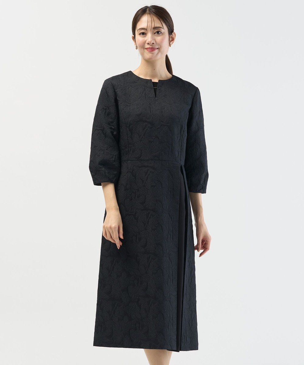 【オンワード】 J.PRESS LADIES S(小さいサイズ)>ワンピース ボタニカルジャガード ワンピース ダークネイビー P7 レディース 【オンワード】 J.PRESS LADIES S(小さいサイズ)>ワンピース ボタニカルジャガード ワンピース ダークネイビー P7 レディース