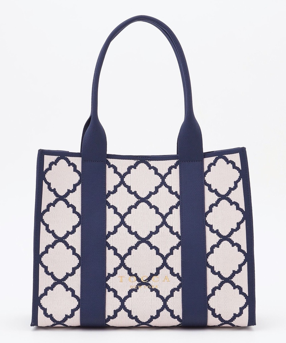 【オンワード】 TOCCA>バッグ 【大人百花掲載】【A4サイズ対応】CHECKER CLOVER KNITBAG ニットバッグ インディゴブルー F レディース 【オンワード】 TOCCA>バッグ 【大人百花掲載】【A4サイズ対応】CHECKER CLOVER KNITBAG ニットバッグ インディゴブルー F レディース