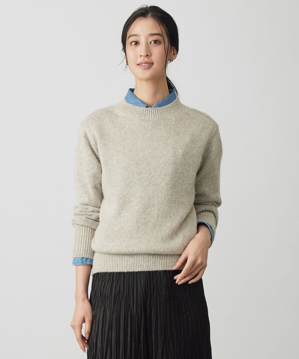 【オンワード】 J.PRESS LADIES>トップス MIX COLOR クルーネック ニット ベージュミックス M レディース