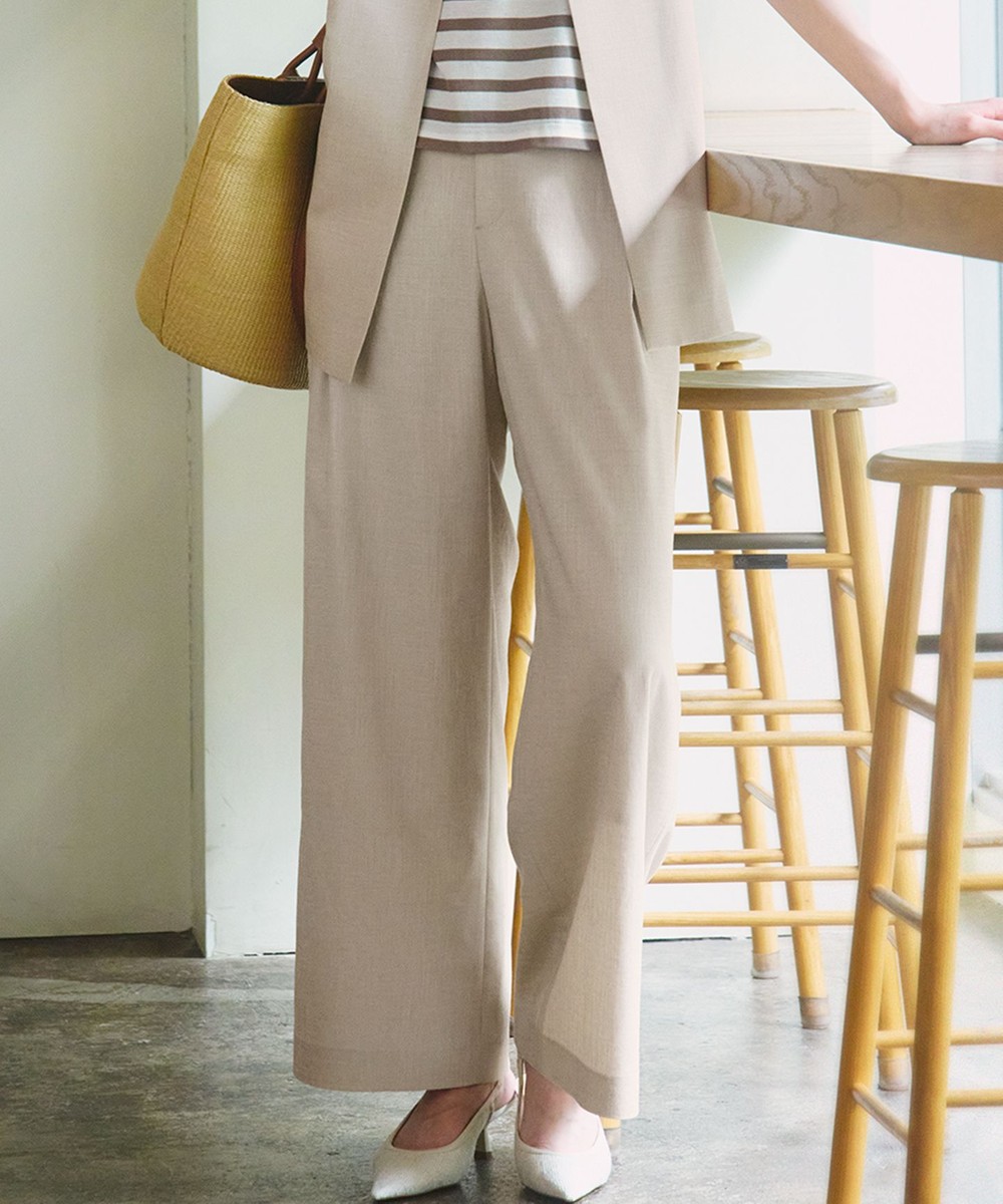 【オンワード】 23区>パンツ 【洗える】トリアセスラブストレッチ ワイド パンツ ベージュ 40 レディース 【オンワード】 23区>パンツ 【洗える】トリアセスラブストレッチ ワイド パンツ ベージュ 40 レディース