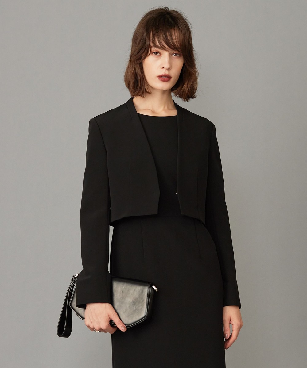 【オンワード】 ICB>ジャケット/アウター 【洗える・ブラックフォーマル】 TaPeダブルクロス ショートジャケット ブラック 2 レディース 【オンワード】 ICB>ジャケット/アウター 【洗える・ブラックフォーマル】 TaPeダブルクロス ショートジャケット ブラック 2 レディース