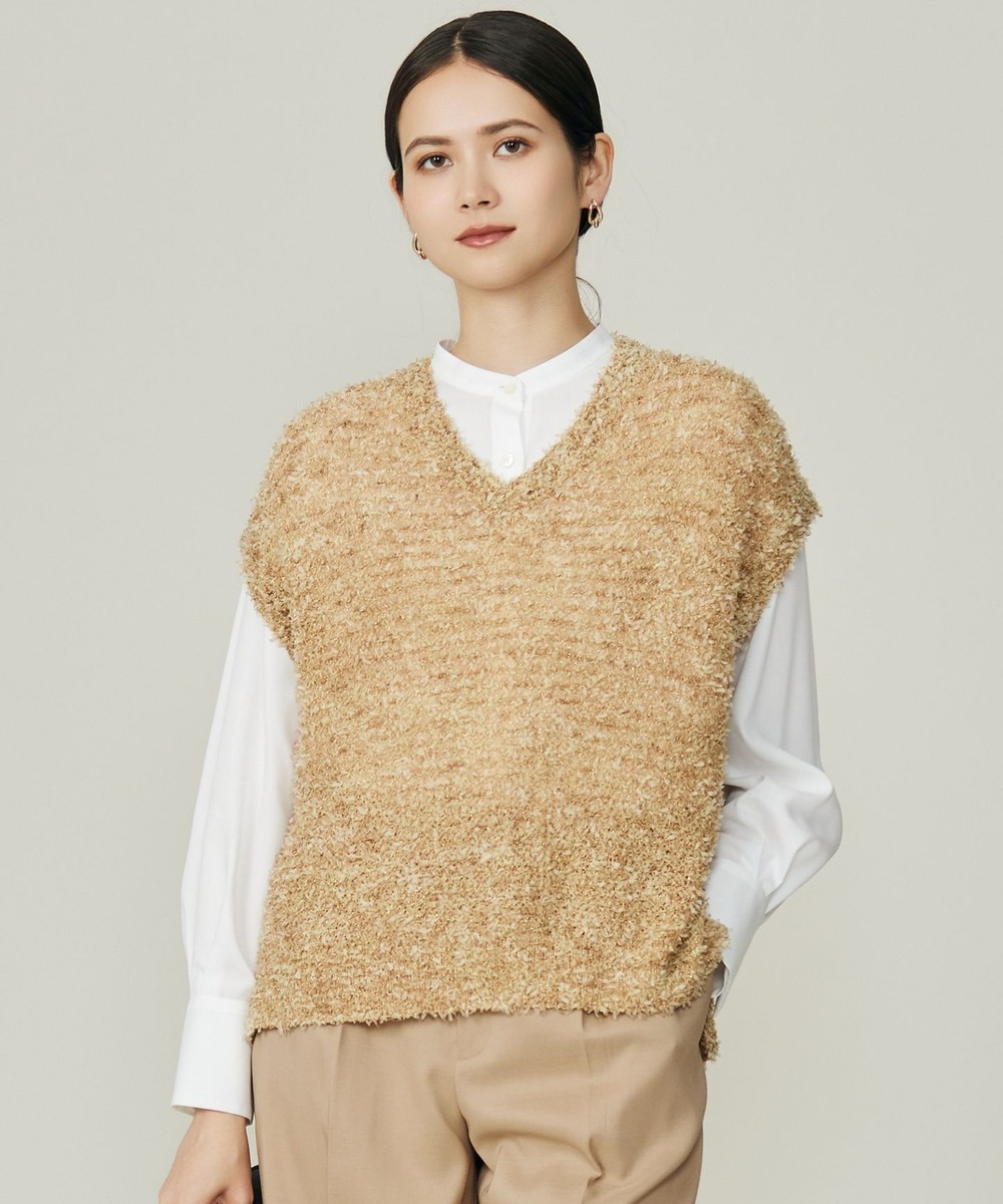 【オンワード】 自由区>トップス 【洗える】ファンシーラメスラリット ニット モカ 38 レディース 【オンワード】 自由区>トップス 【洗える】ファンシーラメスラリット ニット モカ 38 レディース